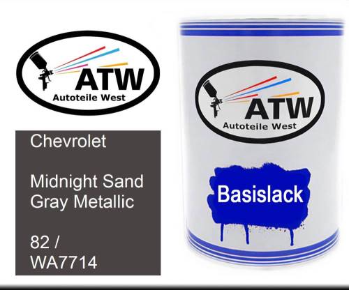 Chevrolet, Midnight Sand Gray Metallic, 82 / WA7714: 500ml Lackdose, von ATW Autoteile West.